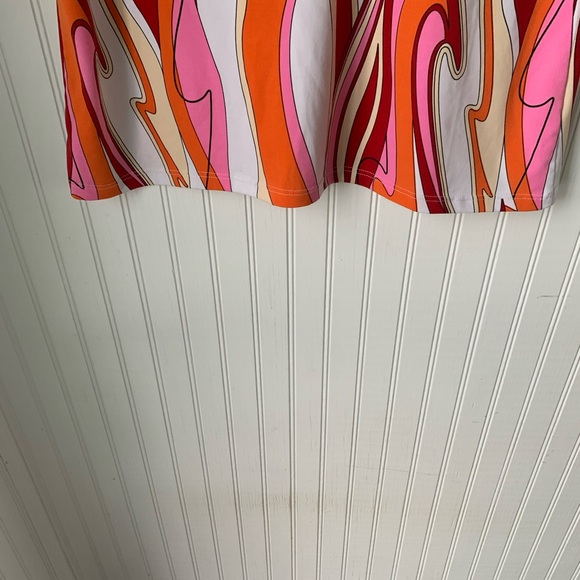 Caia (XL) Top, round neck, short sleeve; Slenderizing multi colored pattern - Picture 3 of 6